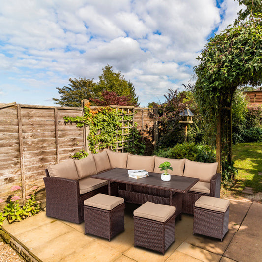 Rattan Dining Table and Chair Set