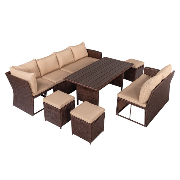 Rattan Dining Table and Chair Set