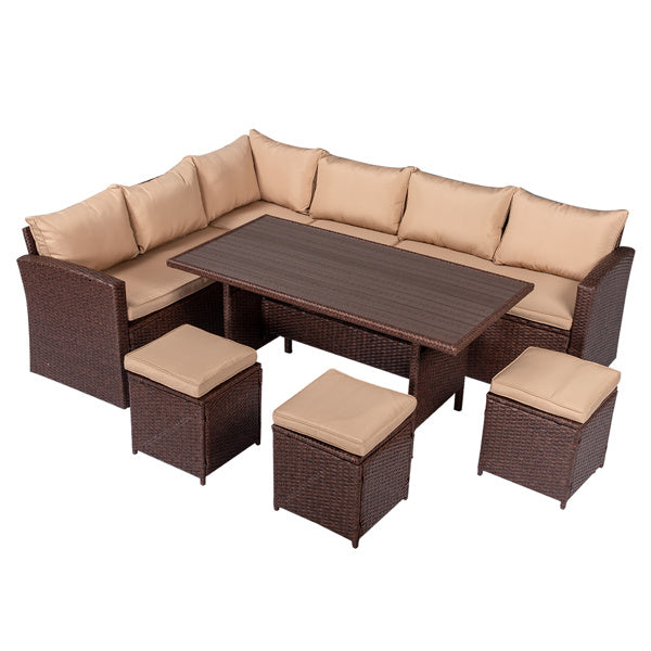 Rattan Dining Table and Chair Set