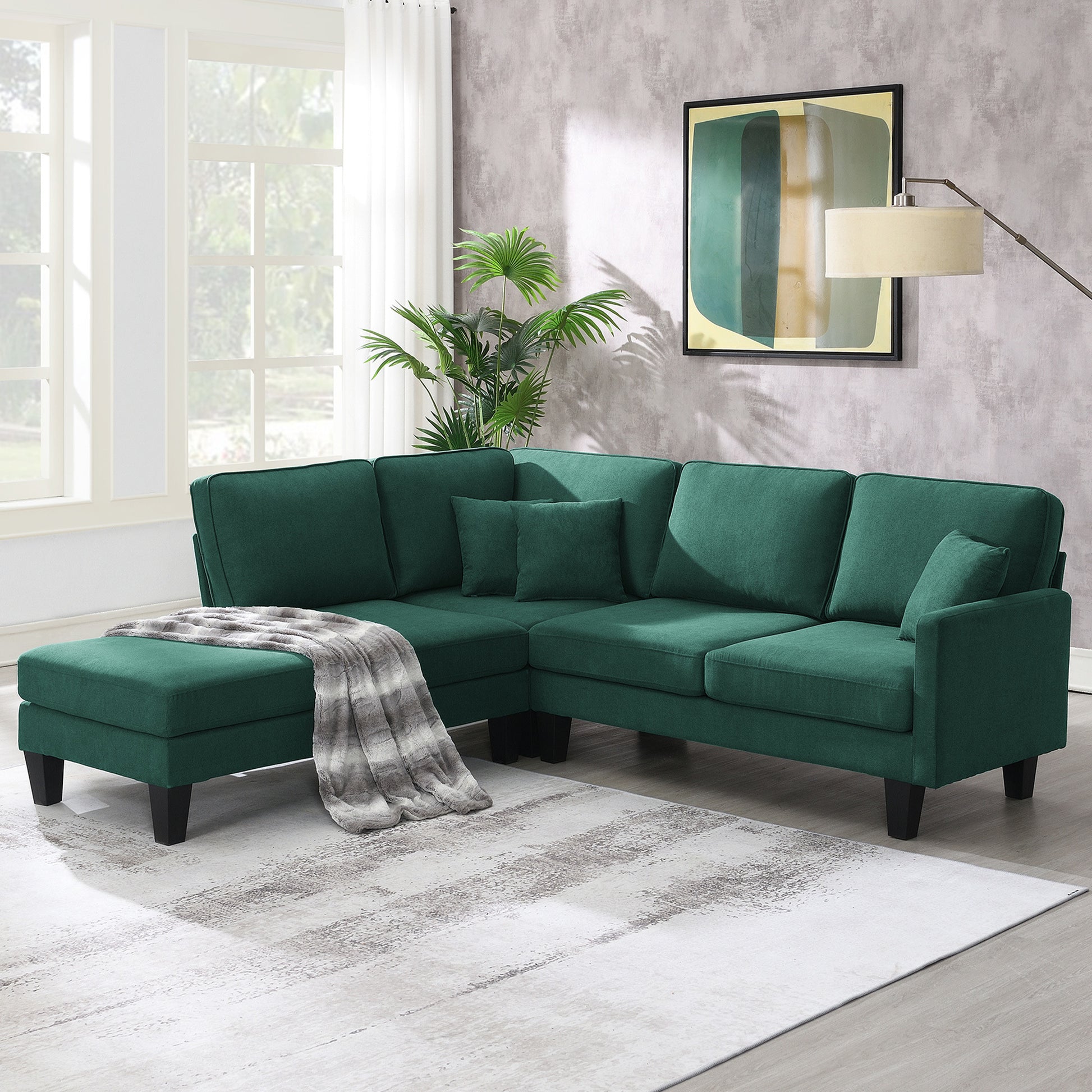 Modern Terrycloth Sectional Sofa