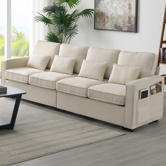 104-inch Modern Linen Sofa