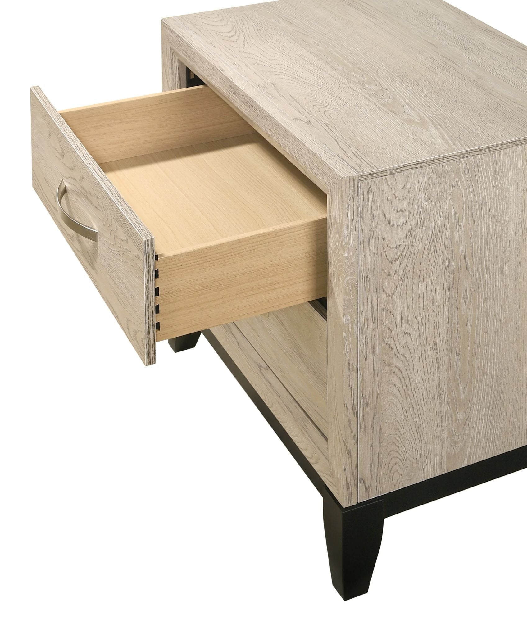 Sleek two-drawer nightstand