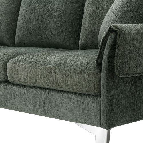 Modern Chenille L-Shaped Sofa Couch with Reversible Chaise Lounge