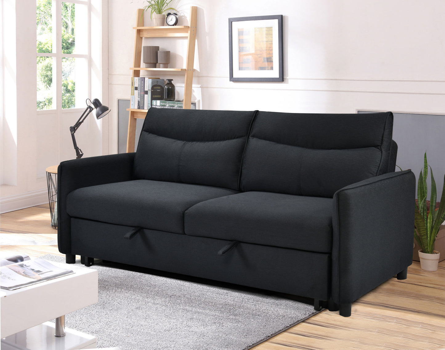 Modern Fabric Loveseat Futon