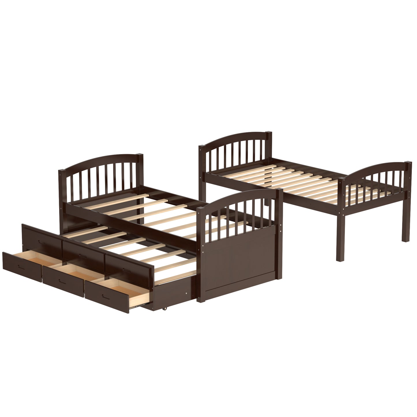 Durable Wood Twin Bed Set