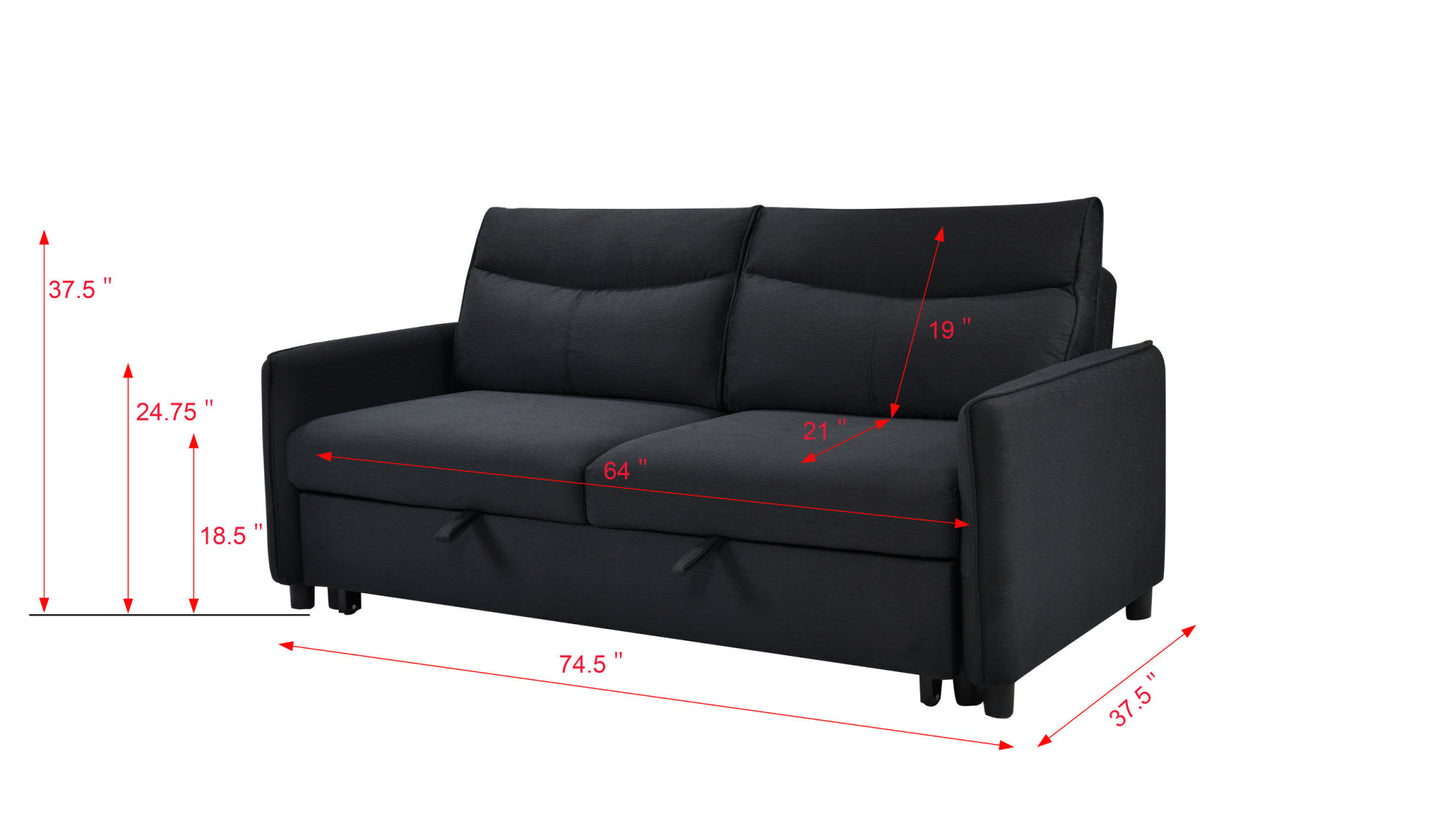 Modern Fabric Loveseat Futon