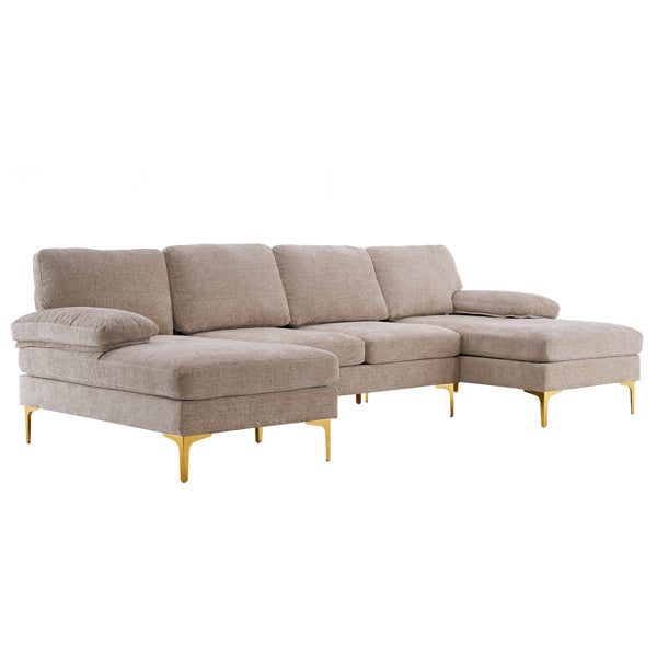 Camel Colored 4-Seater Sofa