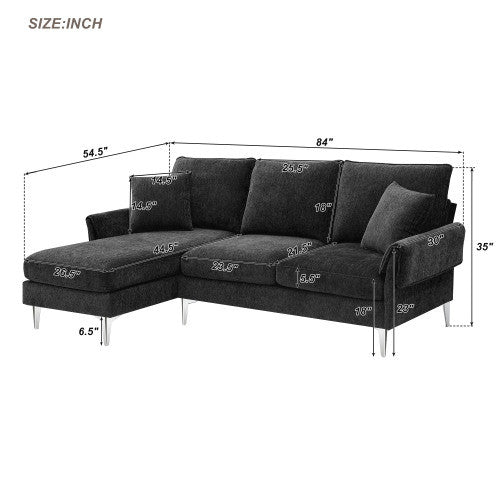 Modern Chenille L-Shaped Couch