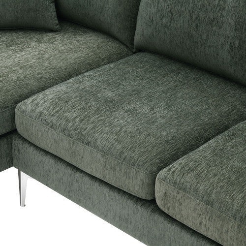 Modern Chenille L-Shaped Sofa Couch with Reversible Chaise Lounge