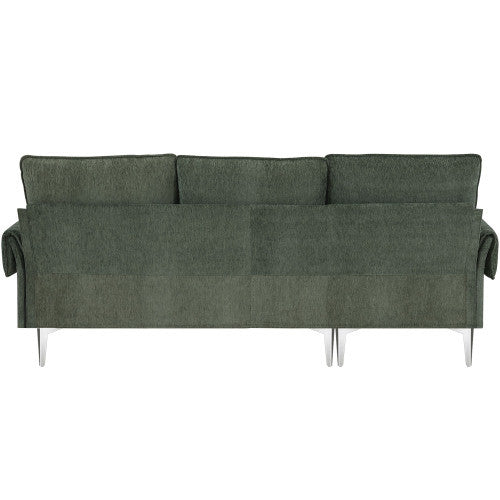 Modern Chenille L-Shaped Sofa Couch with Reversible Chaise Lounge