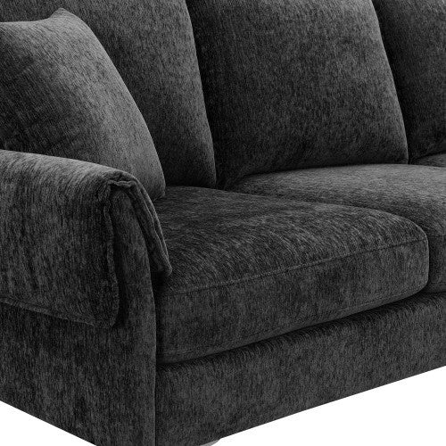 Modern Chenille L-Shaped Sofa Couch with Reversible Chaise Lounge